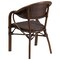 Emma and Oliver 3 Pack Rattan Restaurant Patio Chair with Bamboo-Aluminum Frame
